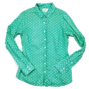 J. Crew Perfect Fit Mint Linen Button Down Shirt